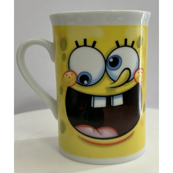 Viacom Other - SpongeBob SquarePants Cartoon Coffee Mug Viacom 2010 Nickelodeon Funny 2 Sided